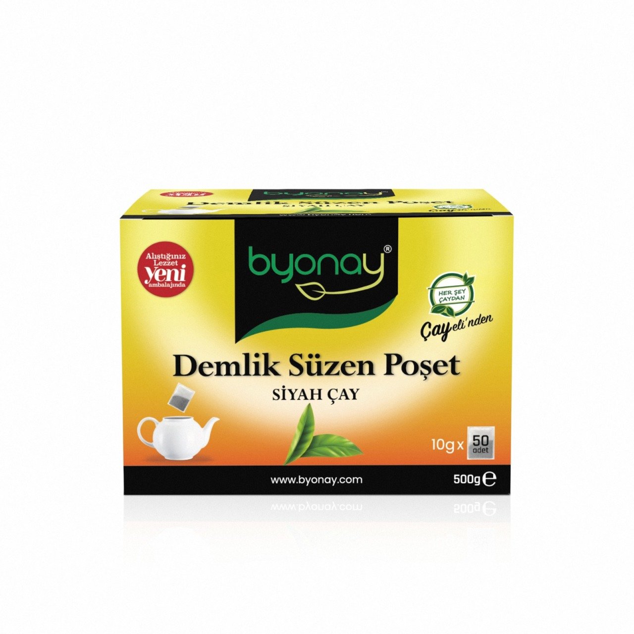 Byonay Demlik Süzen Poşet Siyah Çay 500 g – 10 g × 50 Adet