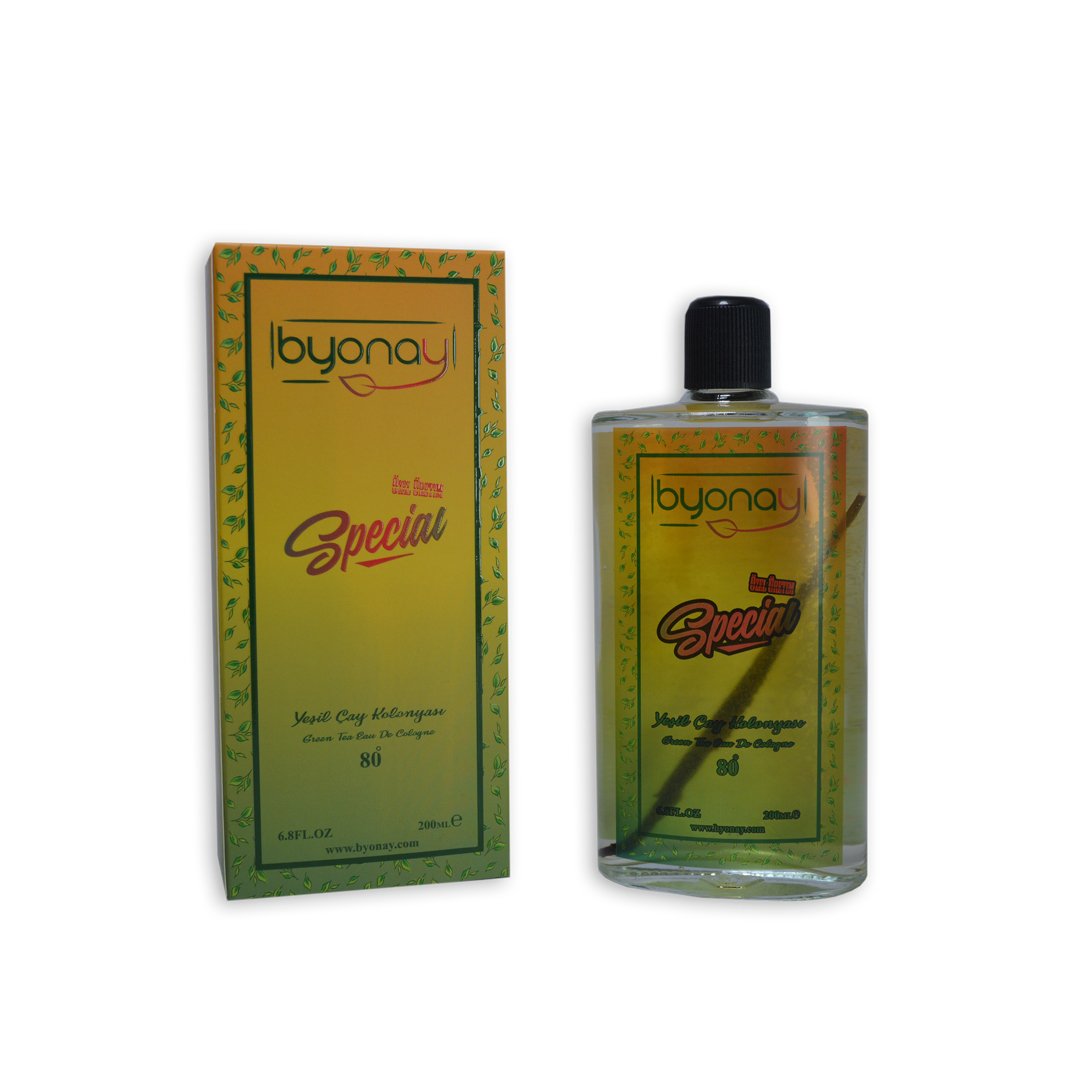 Byonay Special 80° Yeşil Çay Kolonyası 200 ml – Cam Şişe