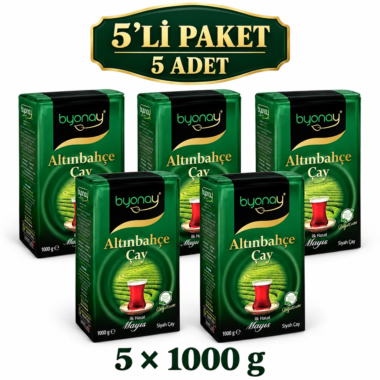 Byonay Altınbahçe İlk Hasat Mayıs Siyah Çayı 1000 g – 5’li Paket