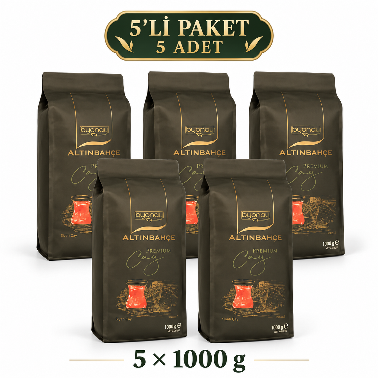 Byonay Altınbahçe Premium Siyah Çay 1000 g – 5’li Paket