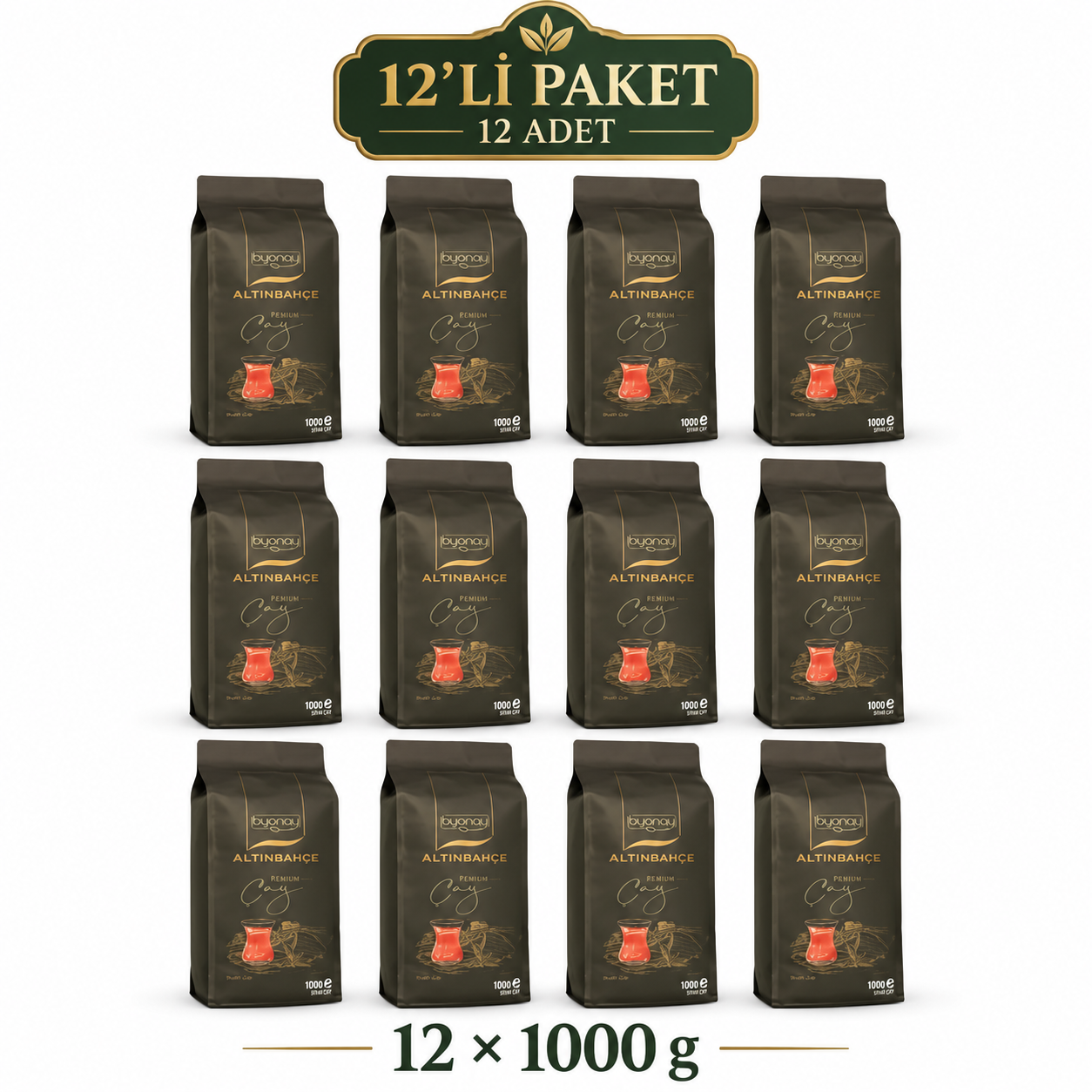 Byonay Altınbahçe Premium Siyah Çay 1000 g – 12’li Paket